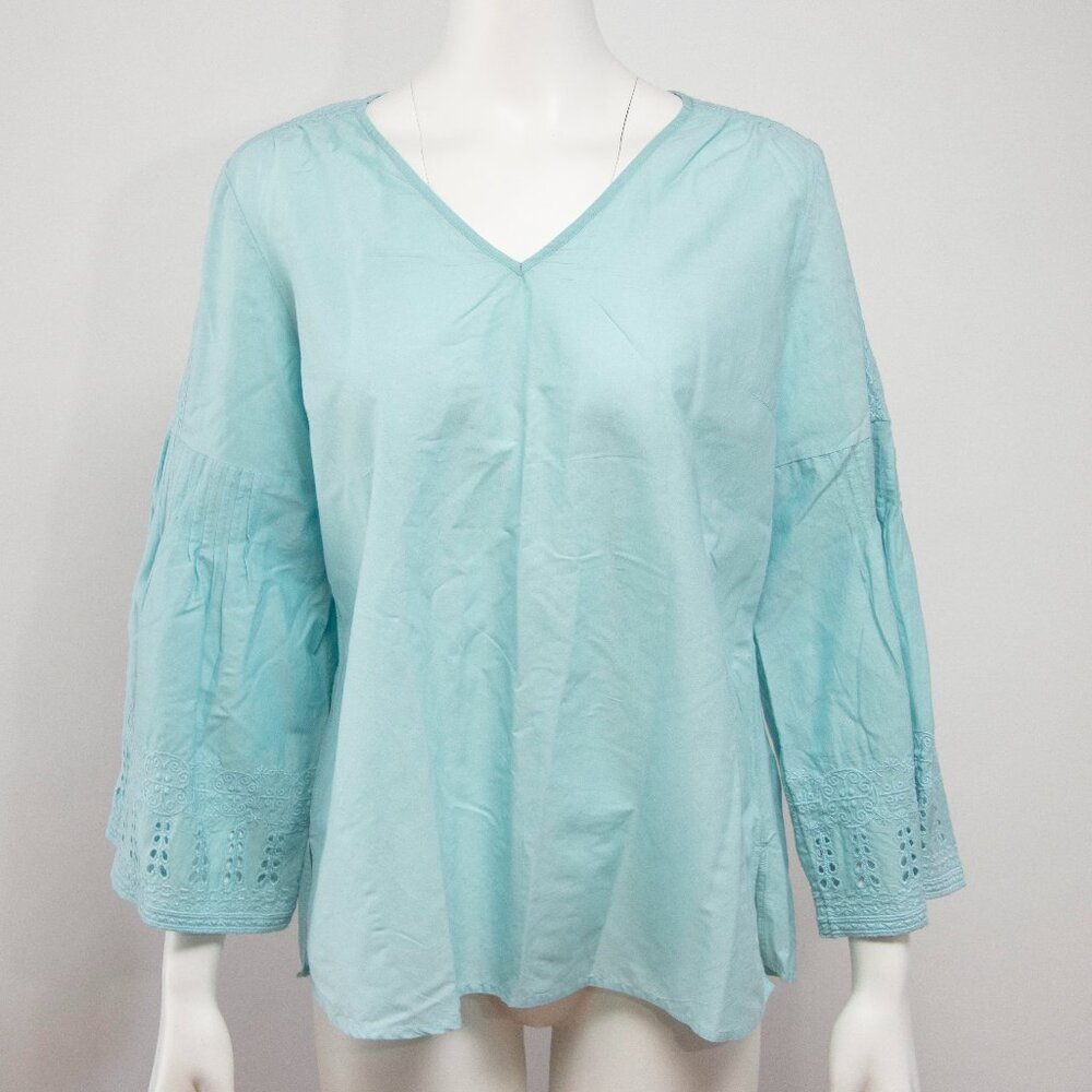 Soft Surroundings Heloise Eyelet Sleeve Tunic Size Large